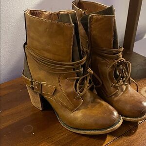 Pierre Dumas Tan Ankle Booties